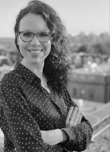 Black and white headshot of woman